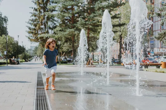 Dry Water Jet Fountain