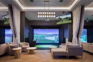Premium Clubhouse Golf Simulator Room